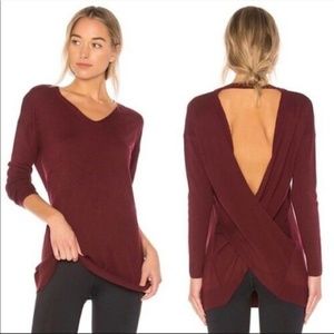 Vimmia Shavasana Reversible Sweater Womens S Burgundy Long Sleeve NWT New w/ Tag